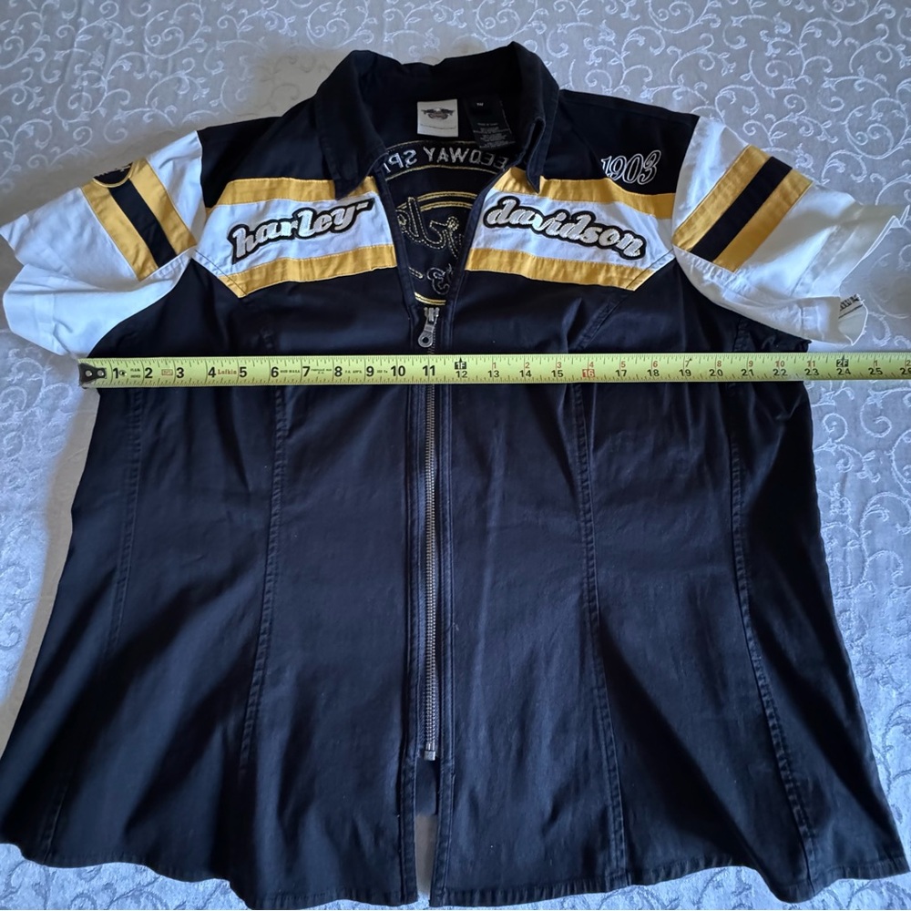 HARLEY-DAVIDSON Vintage Women's Zip Front Short Sleeve Speedway Spirit - Picture 11 of 15